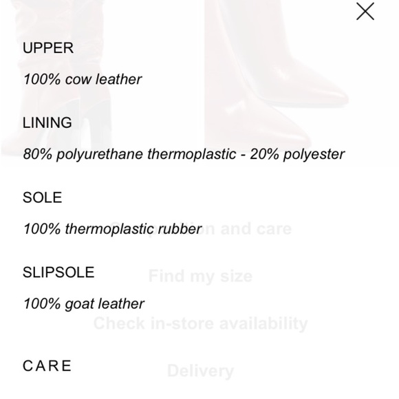 Zara maroon leather high heel boots - size 5 - Picture 5 of 8